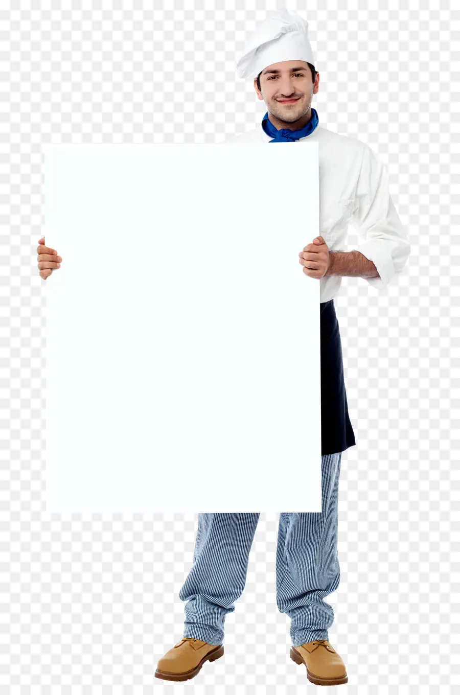 Chef Segurando Cartaz Em Branco，Cozinheiro PNG