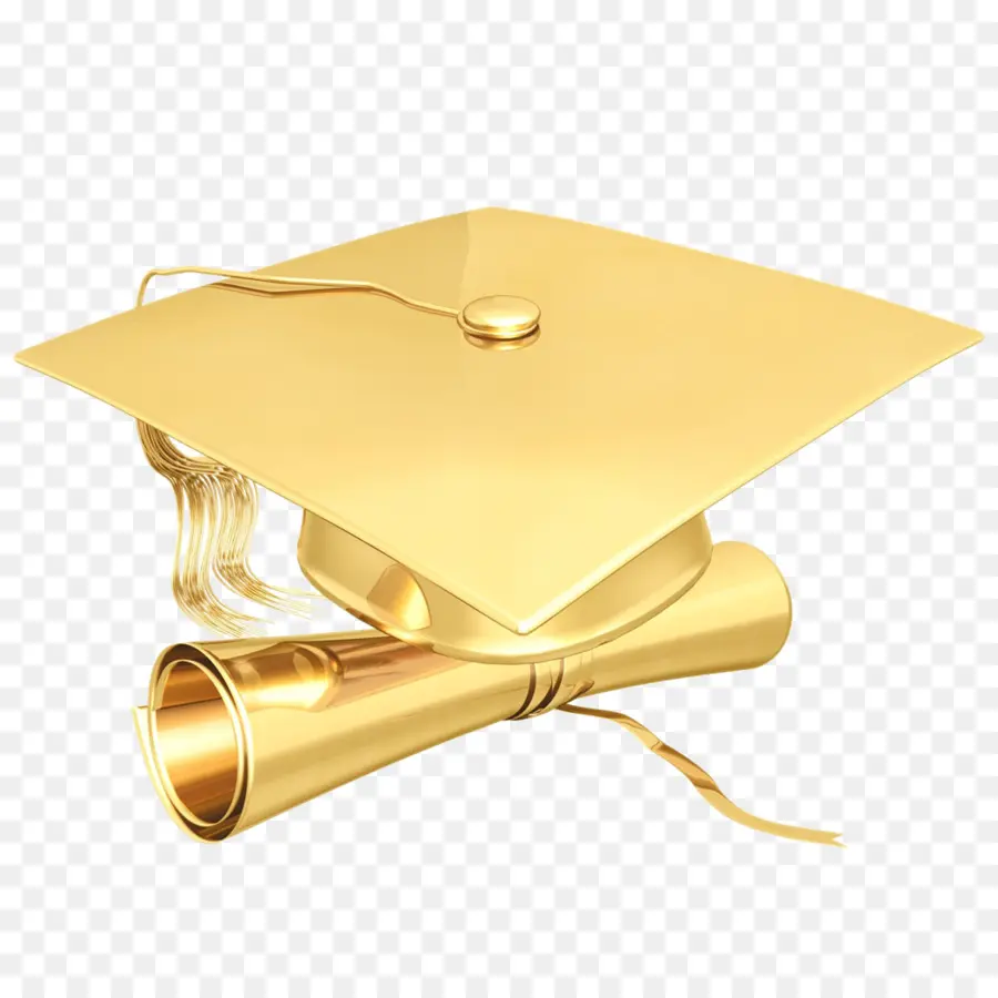 Boné Dourado De Formatura，Diploma PNG