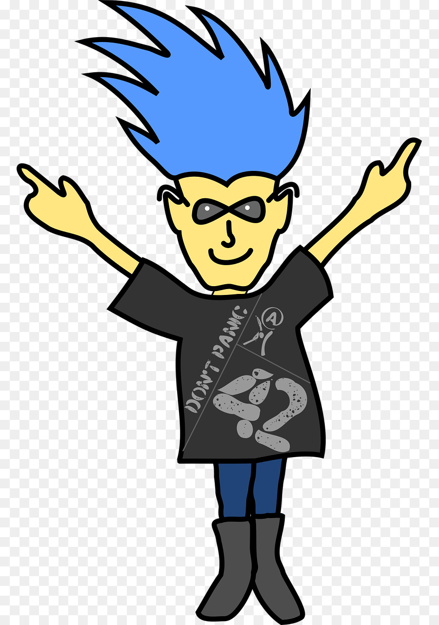 Personagem De Desenho Animado，Cabelo Azul PNG