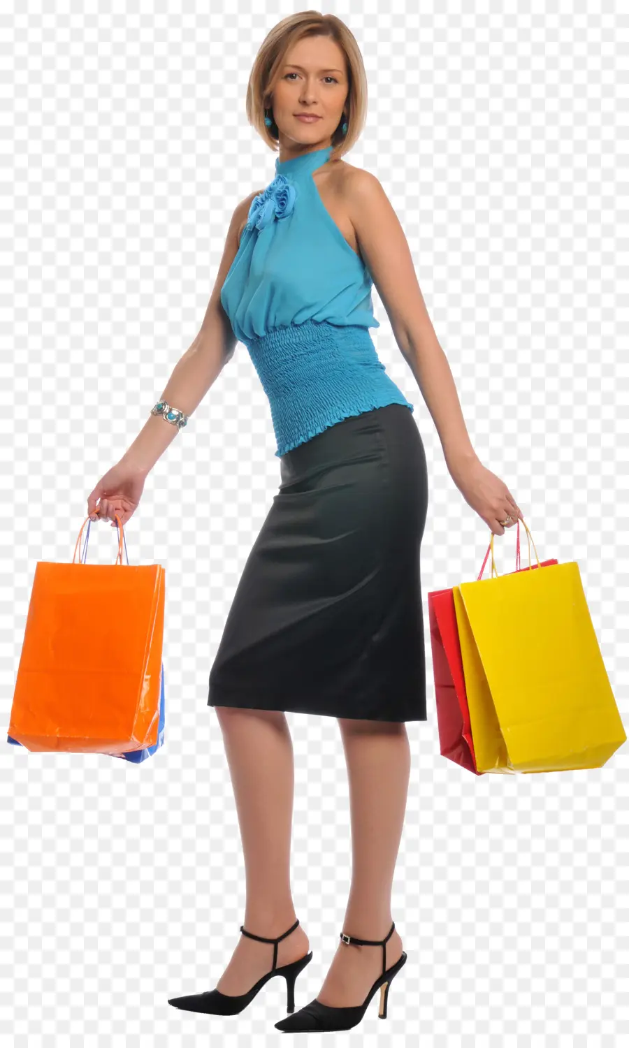 Mulher Com Sacolas De Compras，Compras PNG