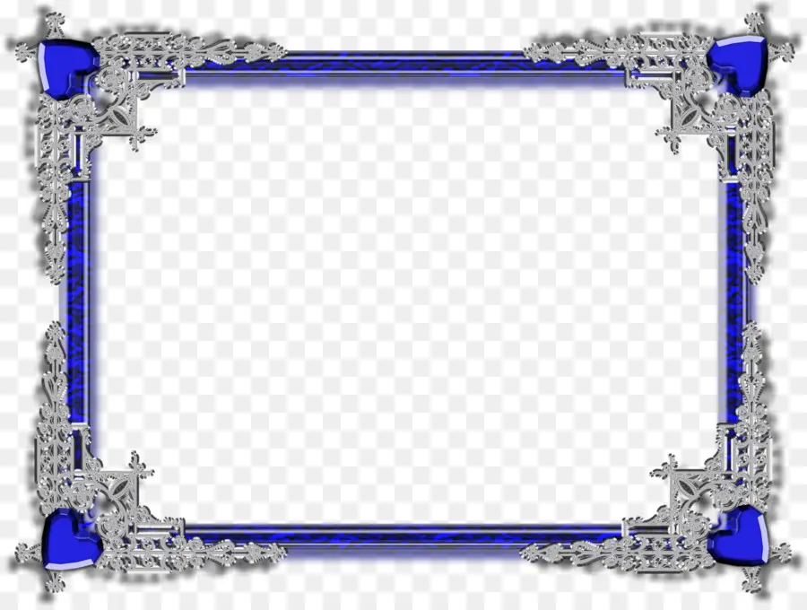 Moldura Decorativa，Azul PNG