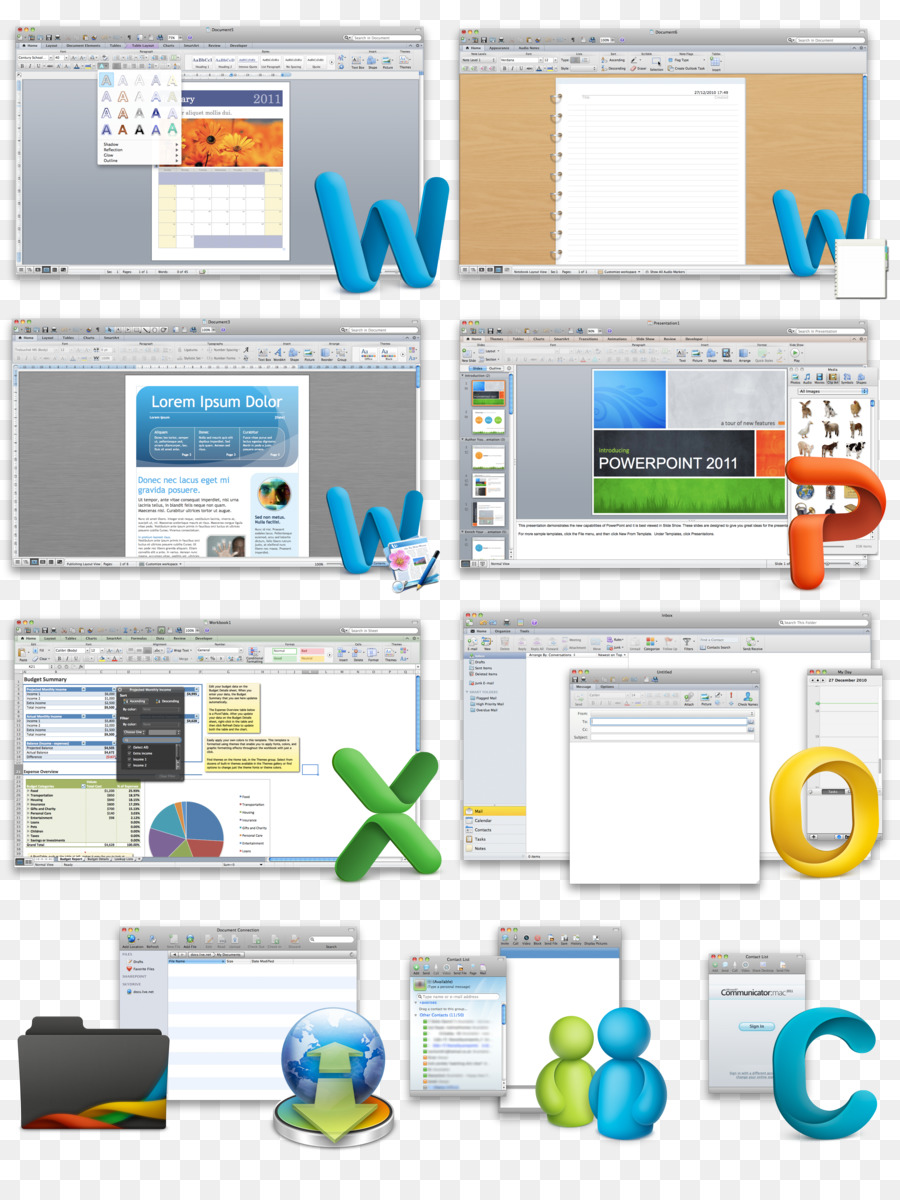 Microsoft Office，O Microsoft Office Para Mac 2011 PNG