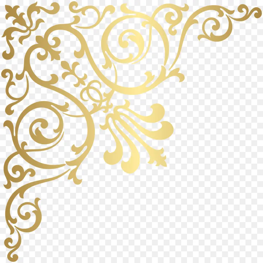 Ornamento Barroco，Ouro PNG