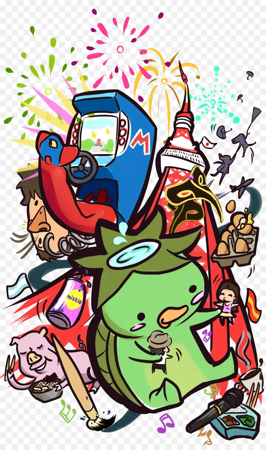 Doodle Colorido，Desenho PNG