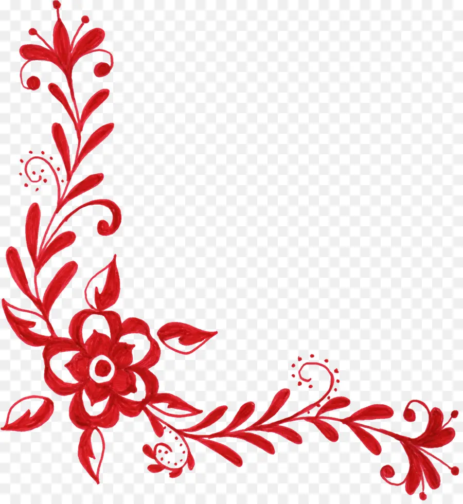 Desenho Floral Vermelho，Flores PNG