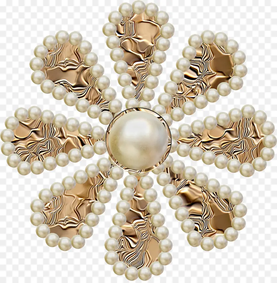 Broche De Flor Dourada，Flor PNG