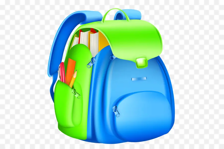 Mochila Azul E Verde，Escola PNG