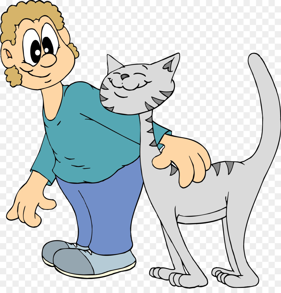 Personagem De Desenho Animado Com Gato，Bicho De Estimação PNG