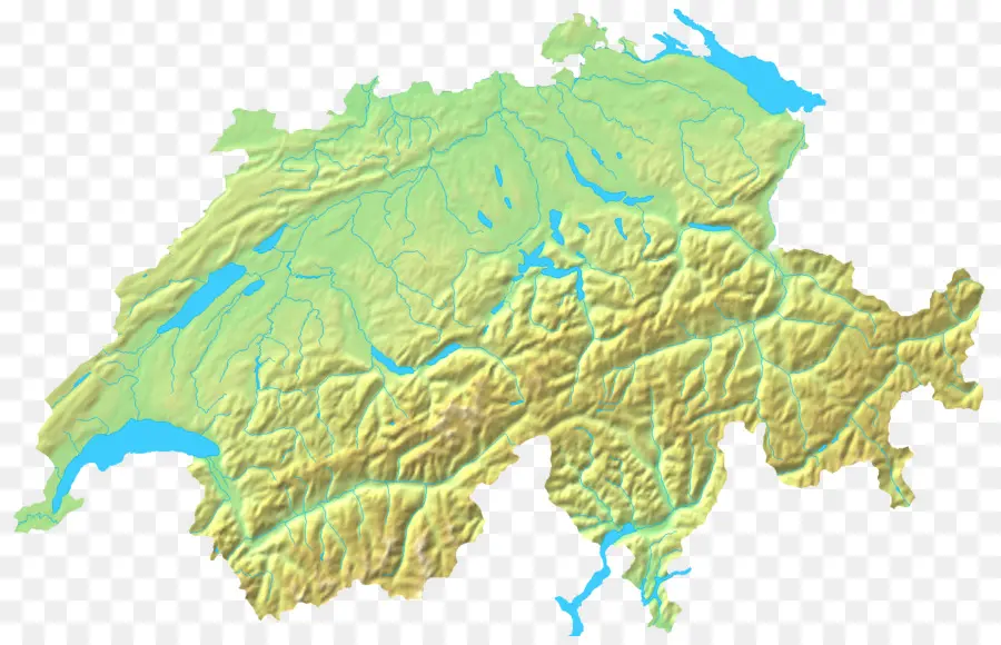 Suíça，Mapa Topográfico Da Suíça PNG
