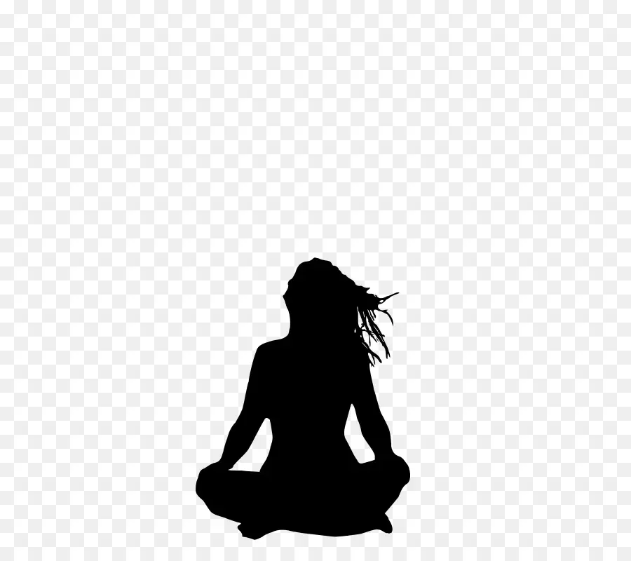 Silhueta De Mulher Meditando，Ioga PNG