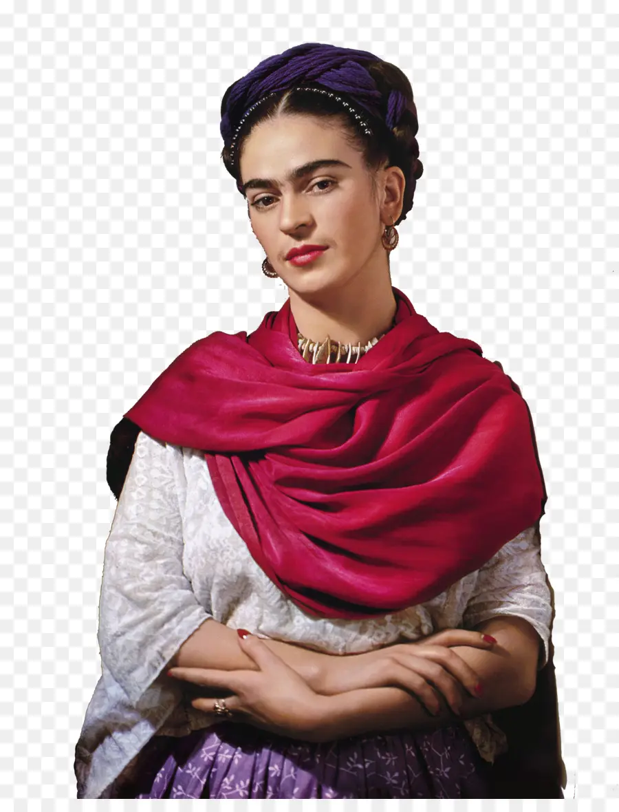 Mulher Com Xale Vermelho，Roupas Tradicionais PNG