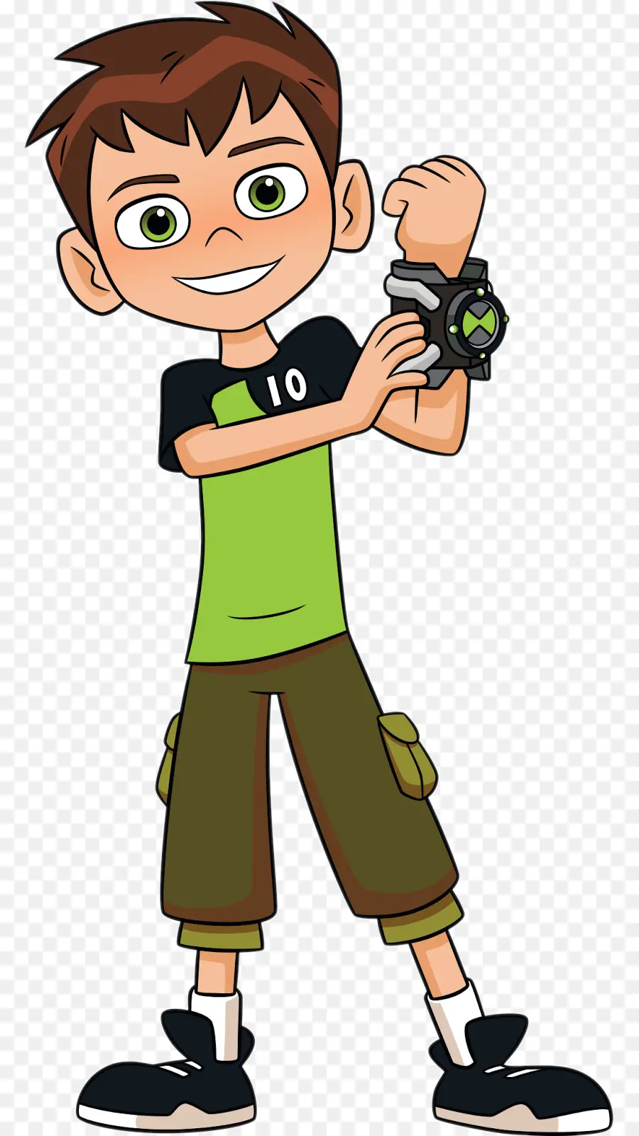 Menino Dos Desenhos Animados，Camisa Verde PNG