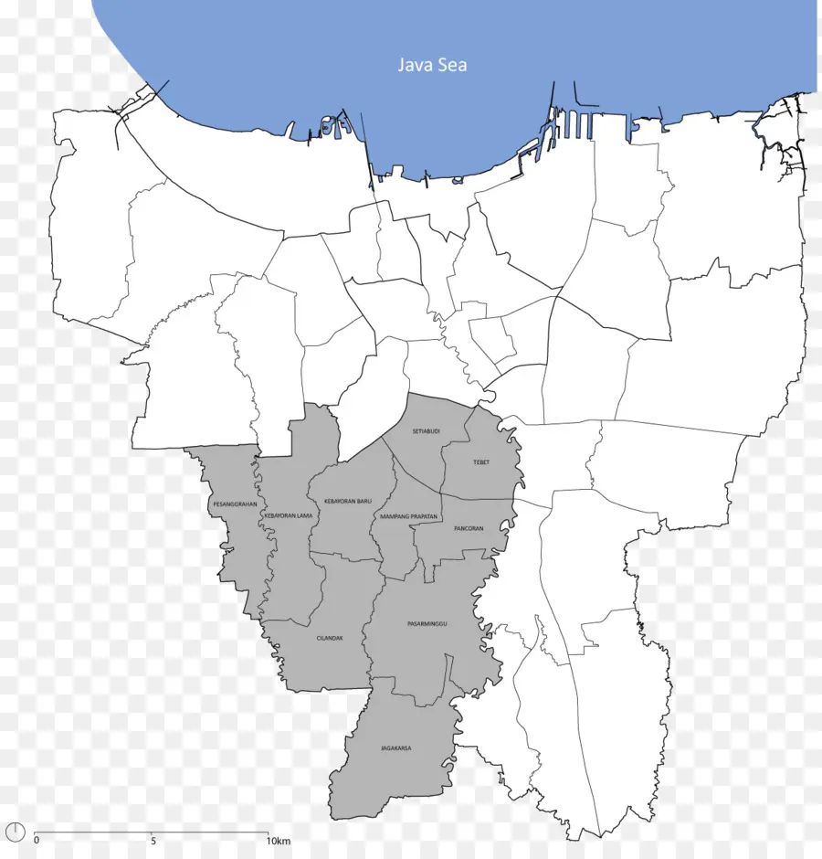 Mapa De Jacarta Com área Destacada，Jacarta PNG