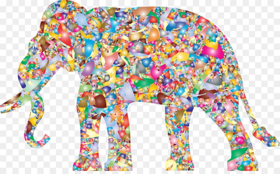 Elefante Colorido，Padrão PNG