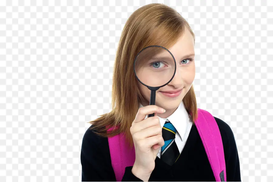 Menina Com Lupa，Uniforme Escolar PNG