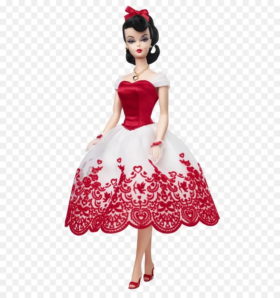 Boneca Com Vestido Vermelho E Branco，Vermelho E Branco PNG