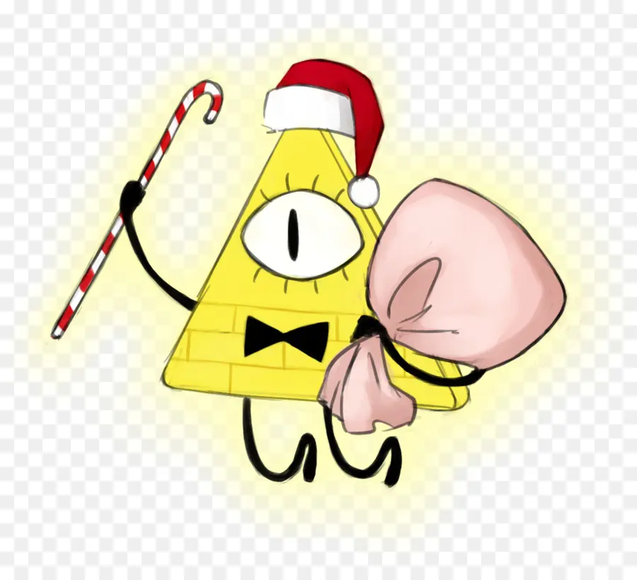 Personagem Triângulo Amarelo，Chapéu De Papai Noel PNG