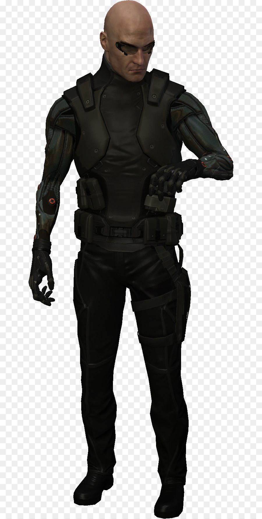 Homem Careca Com Equipamento Tático，Armadura PNG