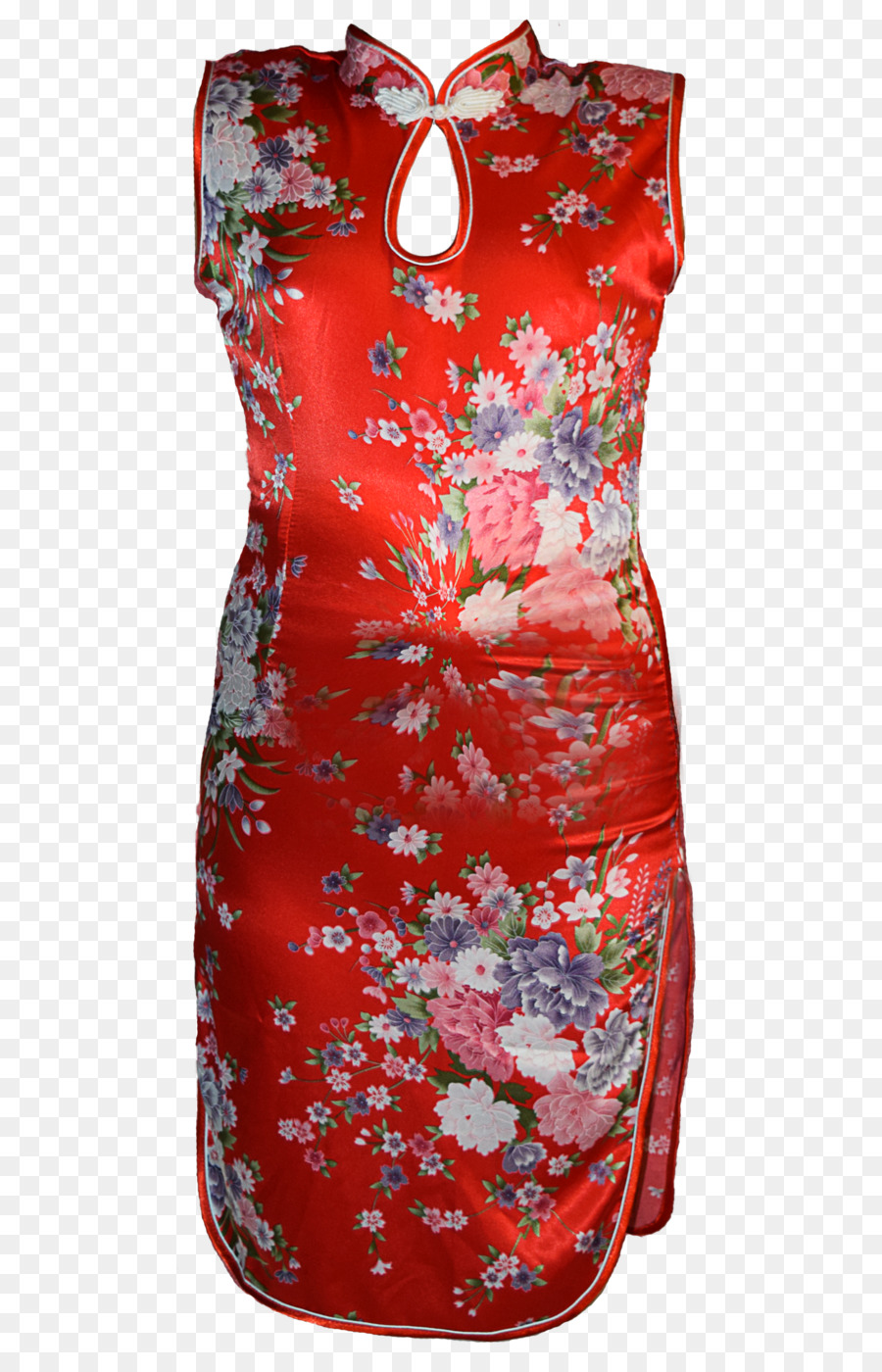 Vestido Floral Vermelho，Cheongsam PNG