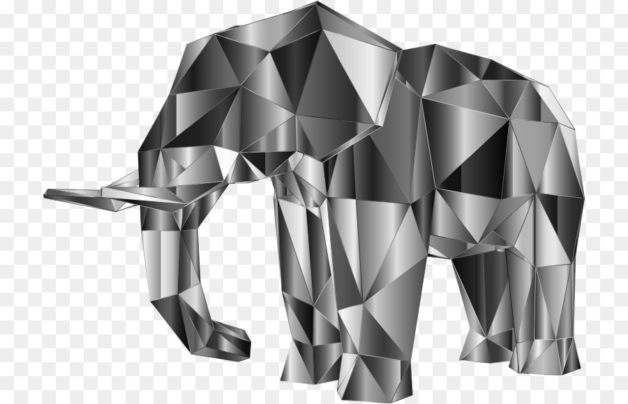 Low Poly，Preto E Branco PNG