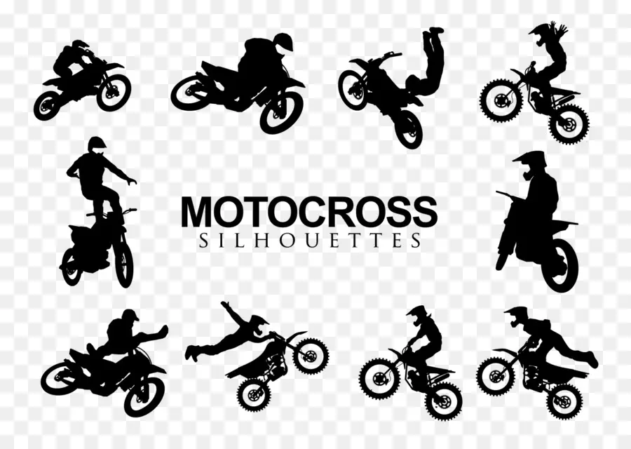 Silhuetas De Motocross，Bicicletas PNG