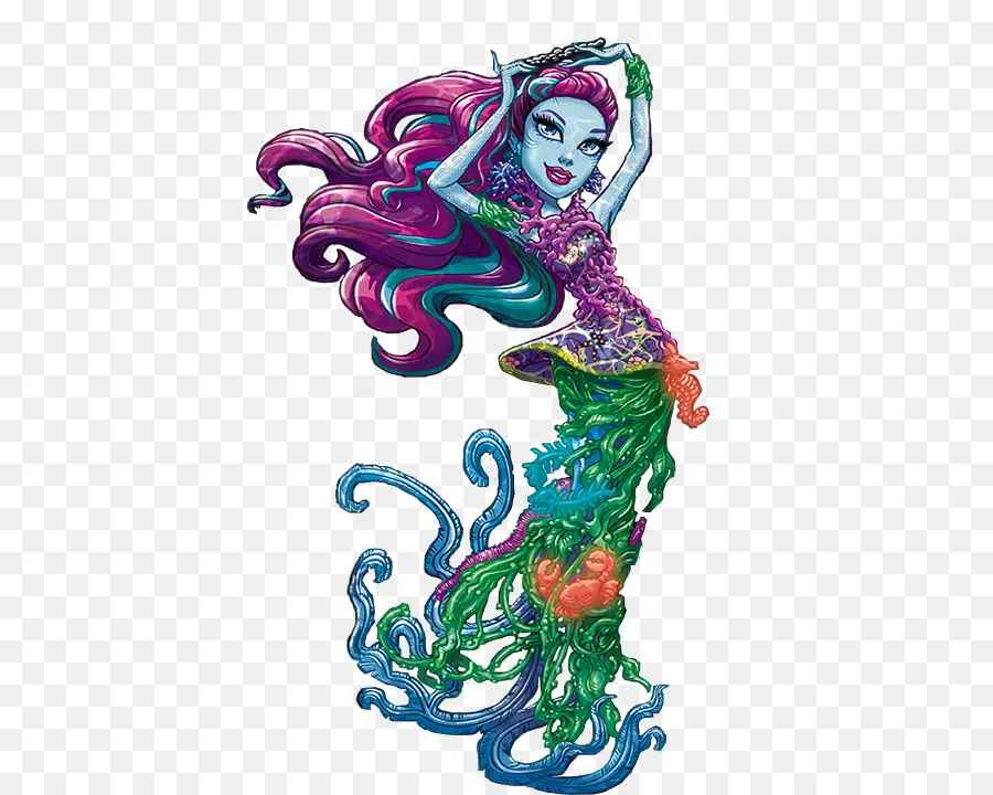 Sereia Colorida，Fantasia PNG