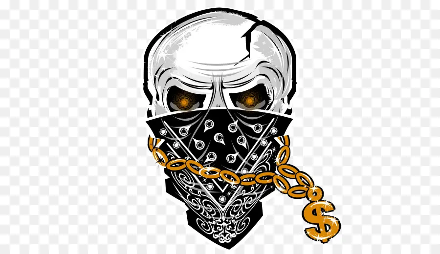 Ilustra O De Caveira，Bandana PNG