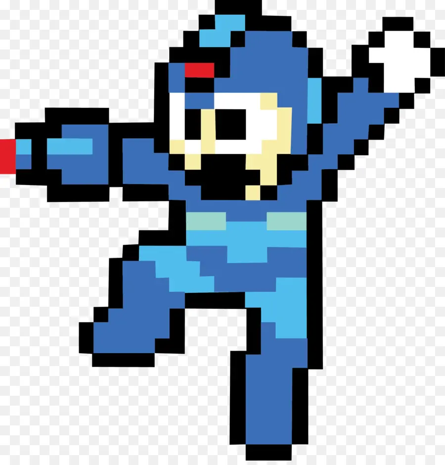 Caractere De Pixel，Terno Azul PNG