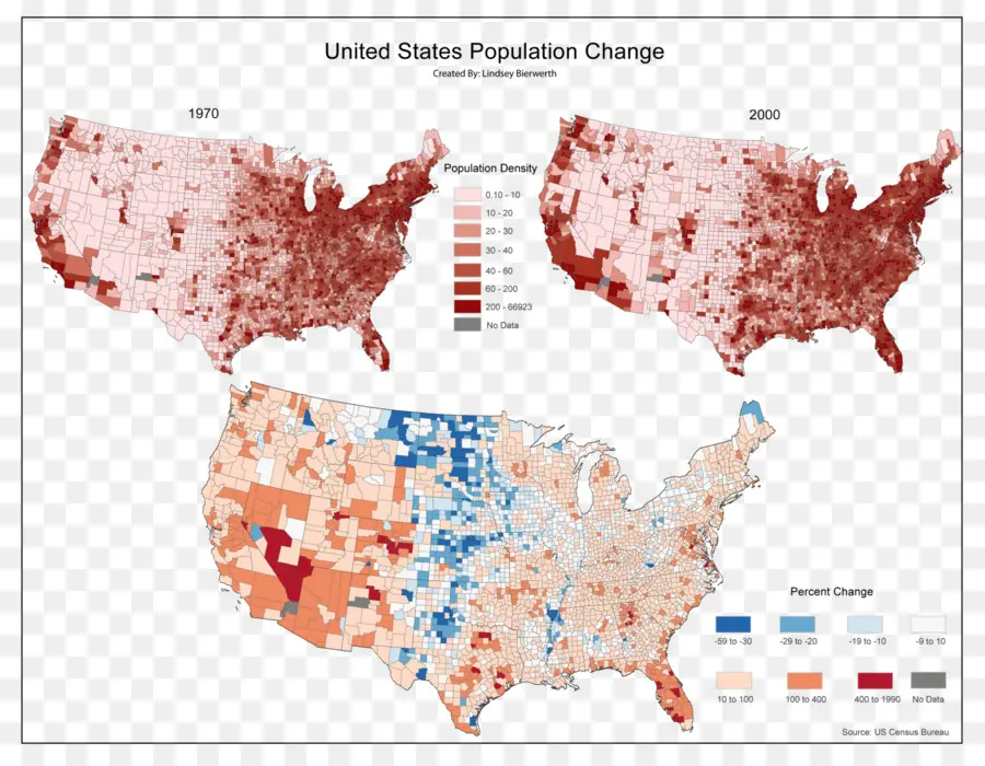 Mudança Populacional，Estados Unidos PNG