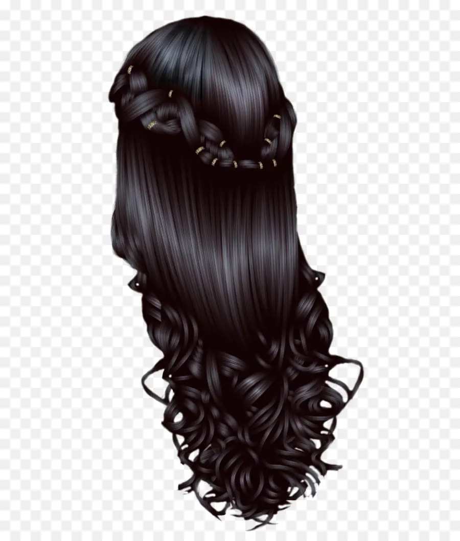 Cabelo Preto，Encaracolado PNG