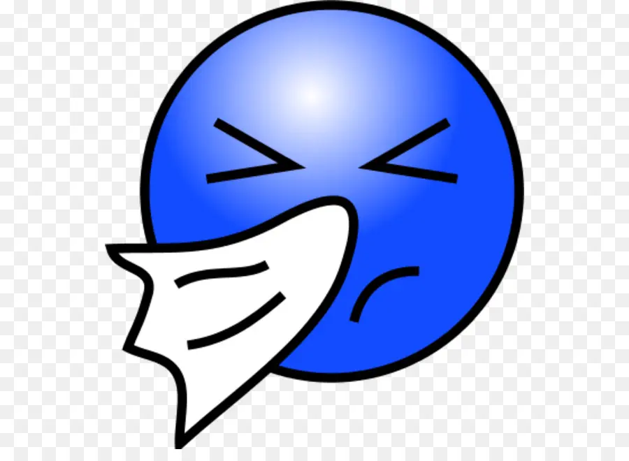 Emoji De Espirros，Azul PNG