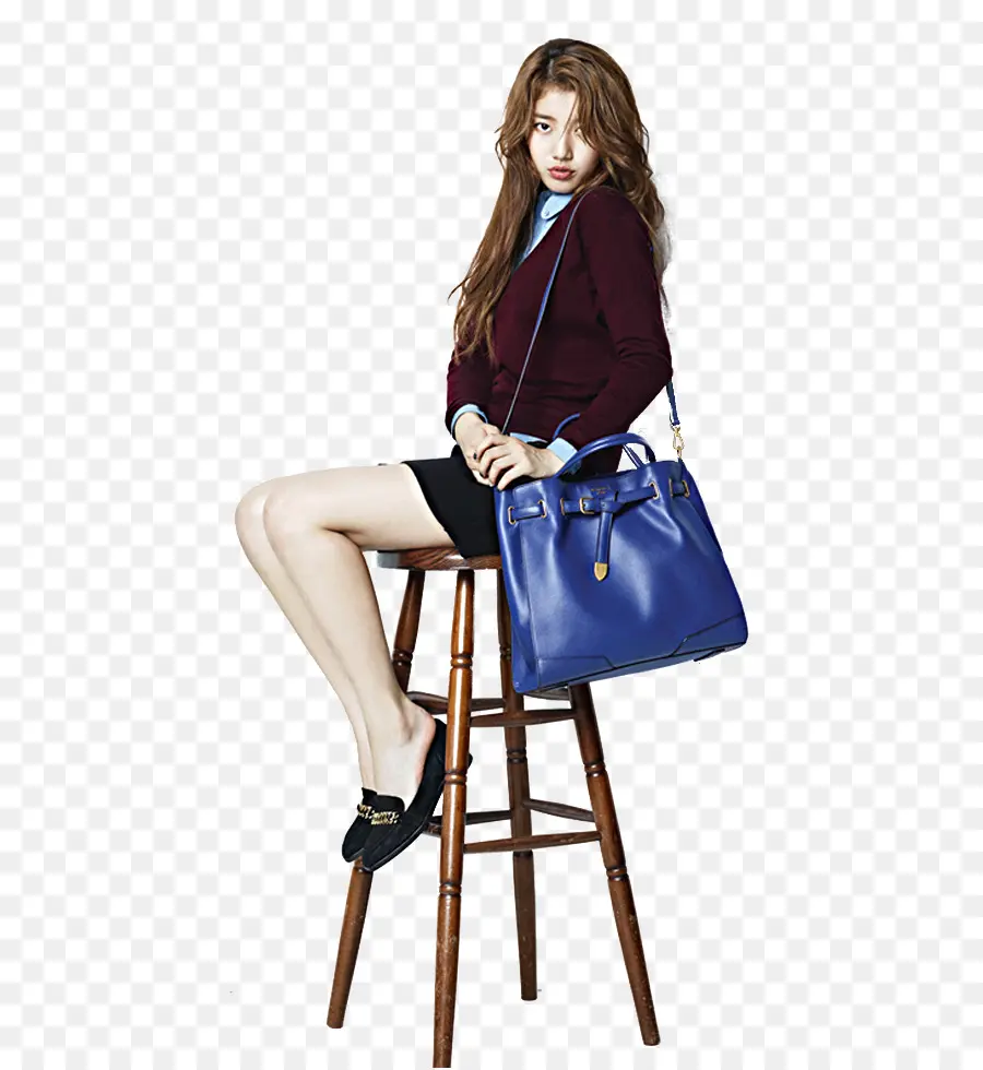 Mulher Com Bolsa，Moda PNG