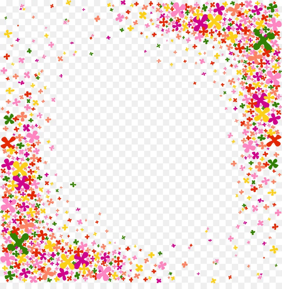 Flores Coloridas，Quadro PNG