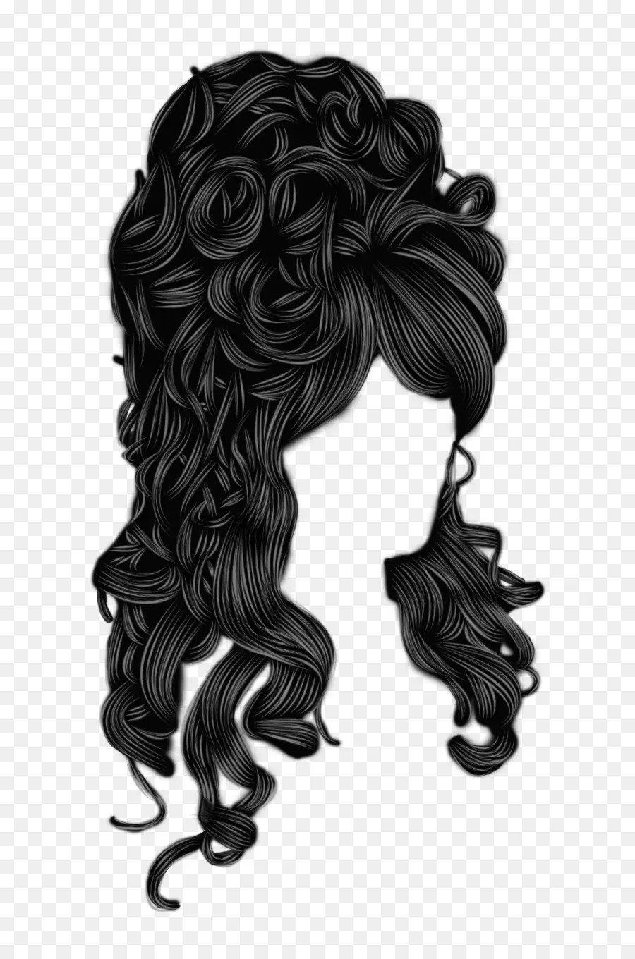 Cabelo Cacheado，Preto PNG