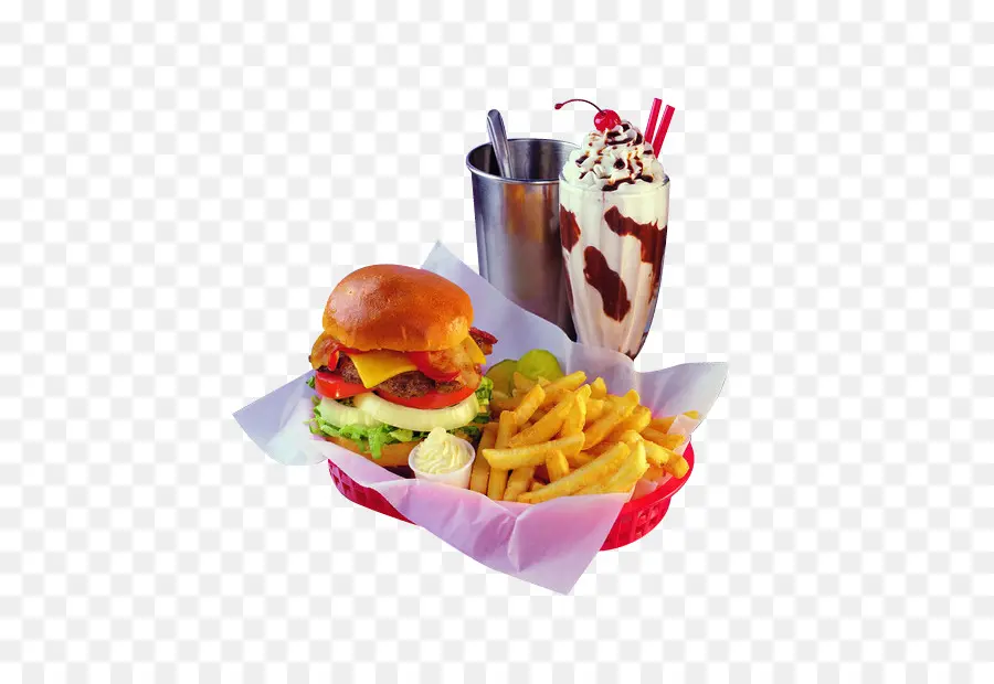 Hambúrguer E Batatas Fritas，Milk Shake PNG