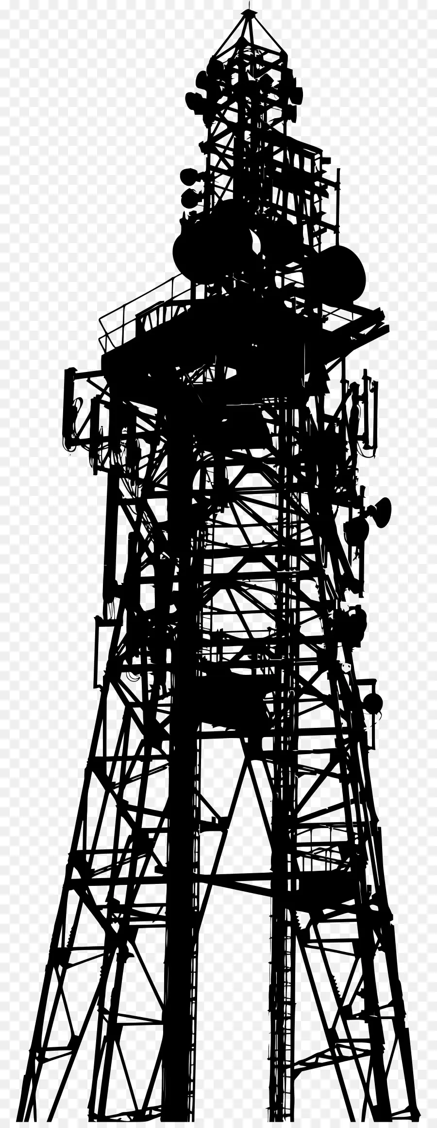 Torre De Comunicação Preta，Antena PNG