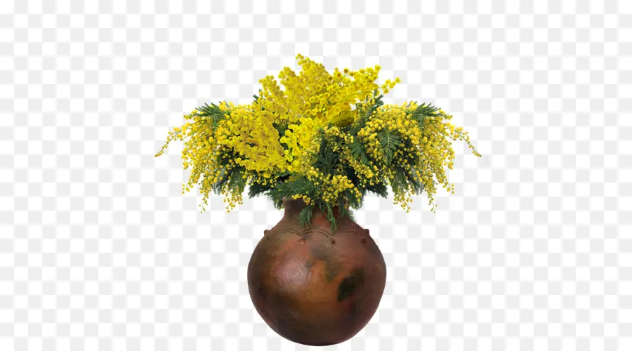 Flores Amarelas，Vaso PNG