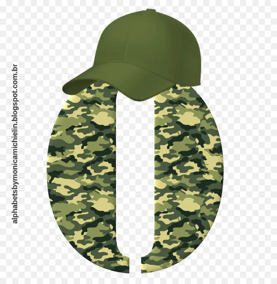 Camuflagem Letra O Com Chapéu，Alfabeto PNG