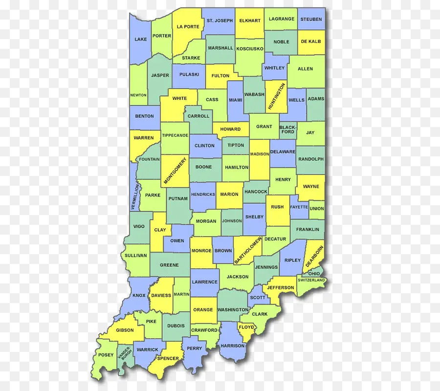 Mapa De Indiana，Condados PNG