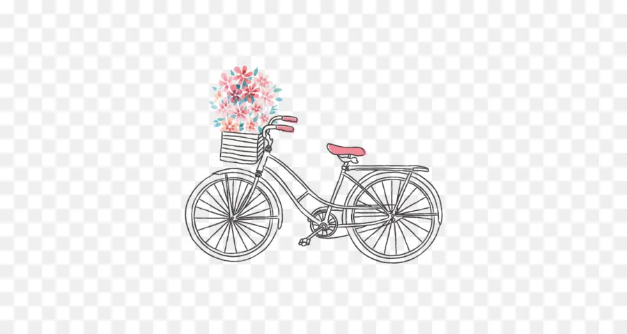 Bicicleta，Flores PNG