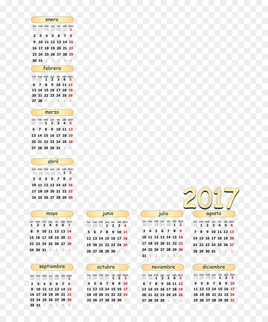 Calendário，Modelo PNG