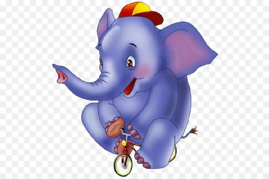 Elefante Em Triciclo，Desenho Animado PNG