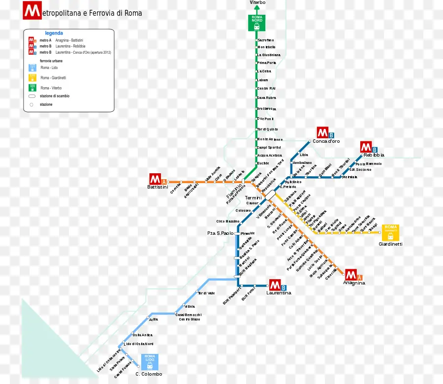 Mapa Do Metrô De Roma，Metrô PNG