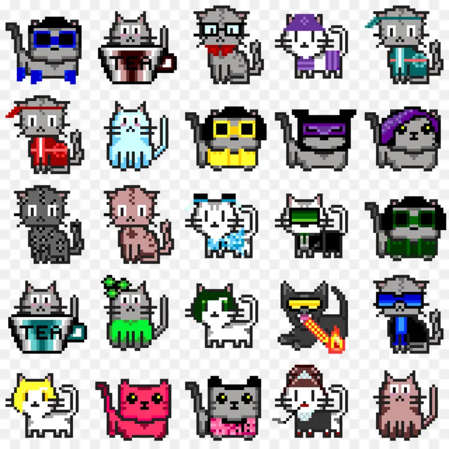 Gatos De Pixel，Variedade PNG