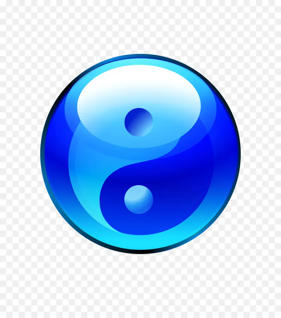 Yin Yang，Azul PNG