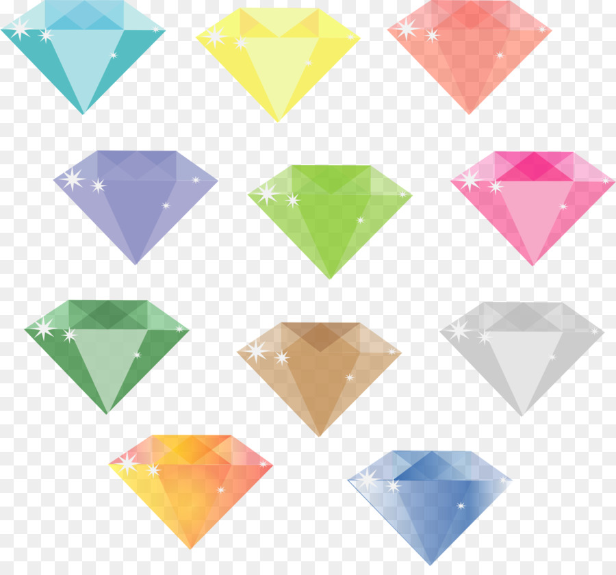 Diamantes Coloridos，Gemas PNG