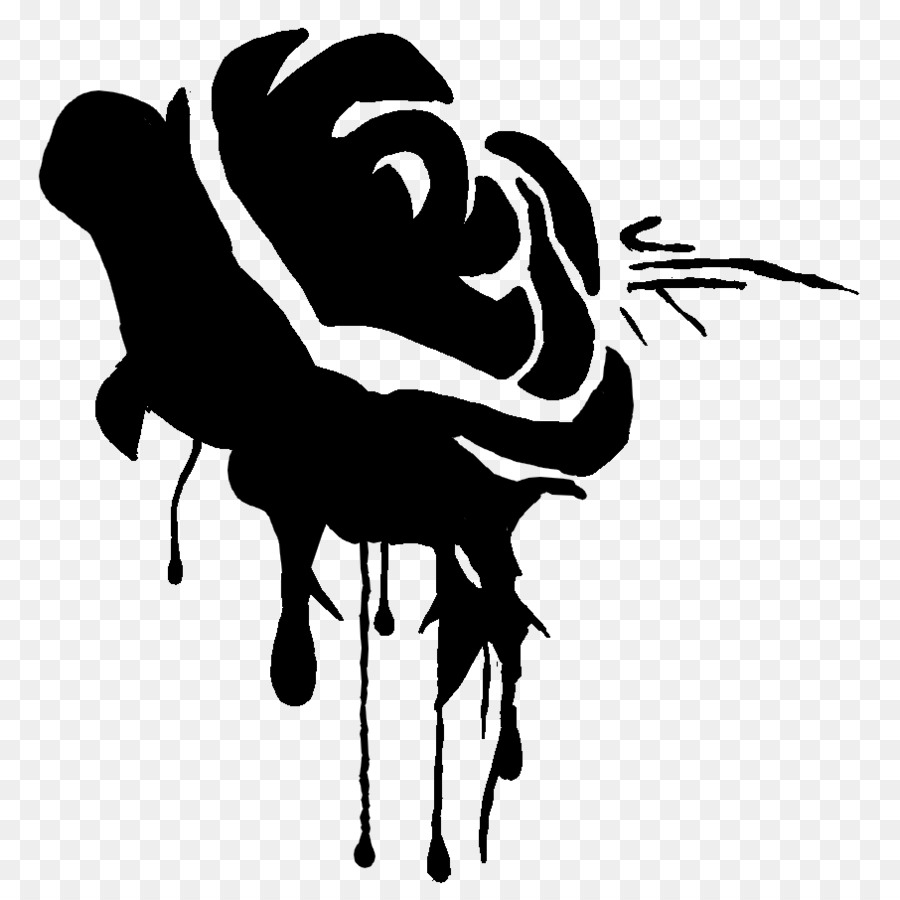 Rosa Preta Pingando，Tinta PNG