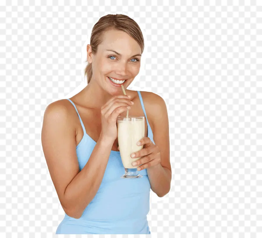 Mulher Bebendo Milk Shake，Canudo PNG