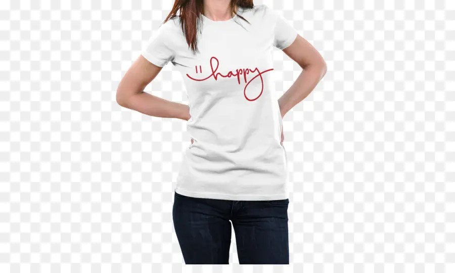 Camiseta Branca Feliz，Camiseta PNG