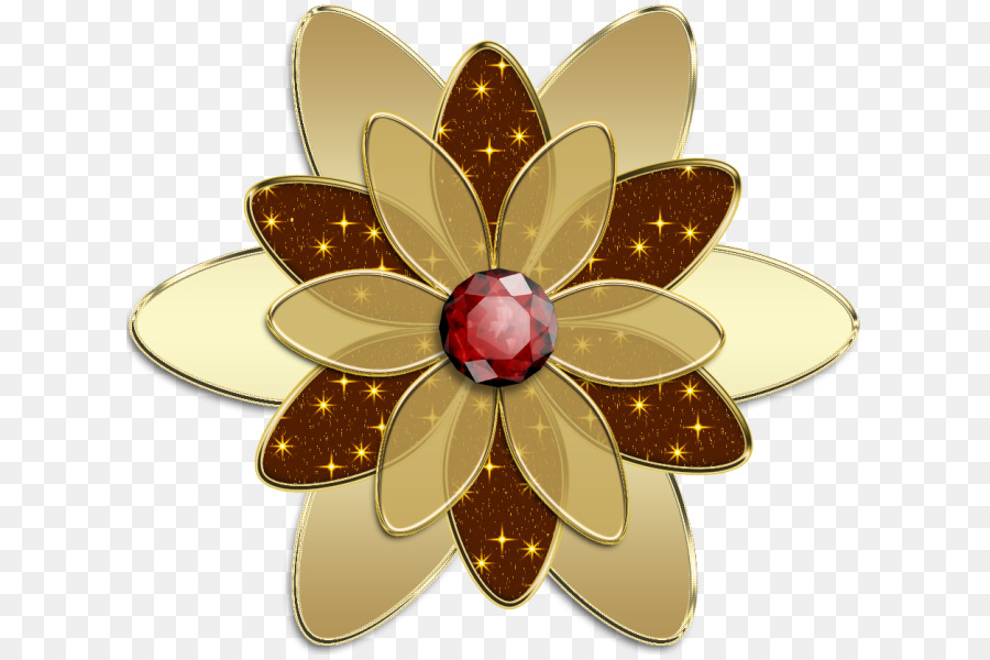 Flor Vermelha，Ouro PNG